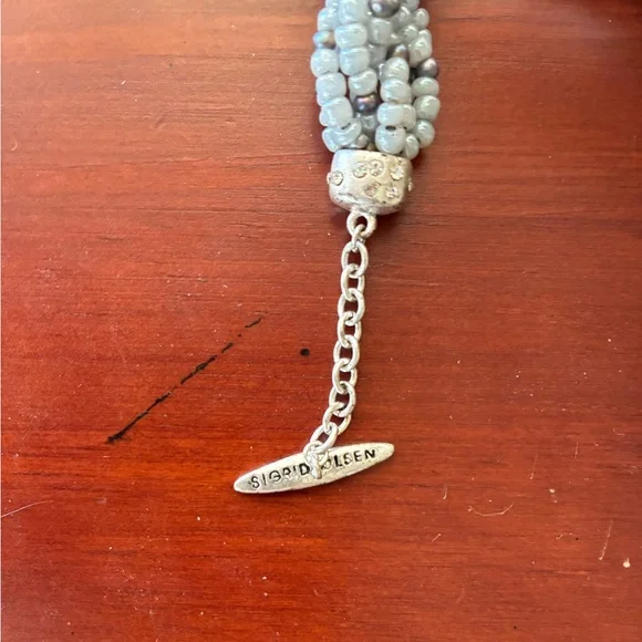 Sigrid Olsen Twisted Beaded Necklace in Gray and Silver - Picture 2 of 3